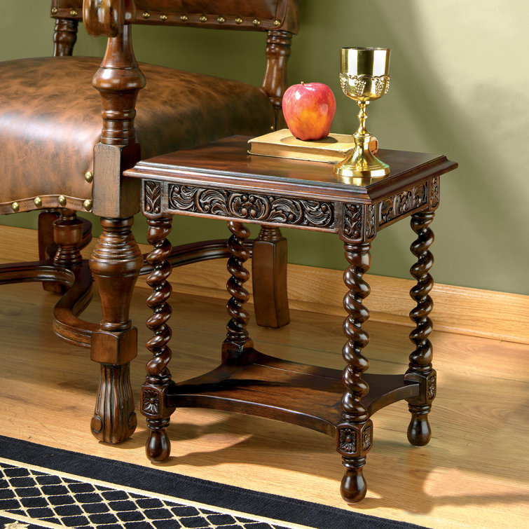 Design Toscano Solid Wood Pedestal End Table & Reviews Wayfair